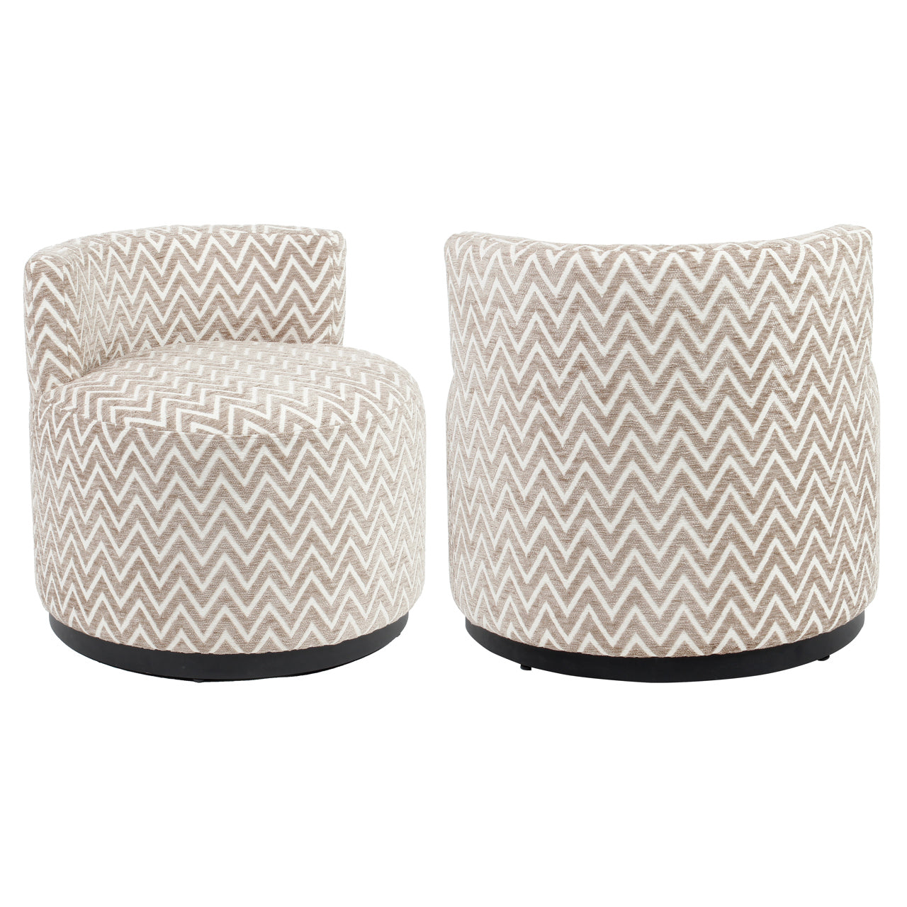 Lounge chair Franny sand chevron