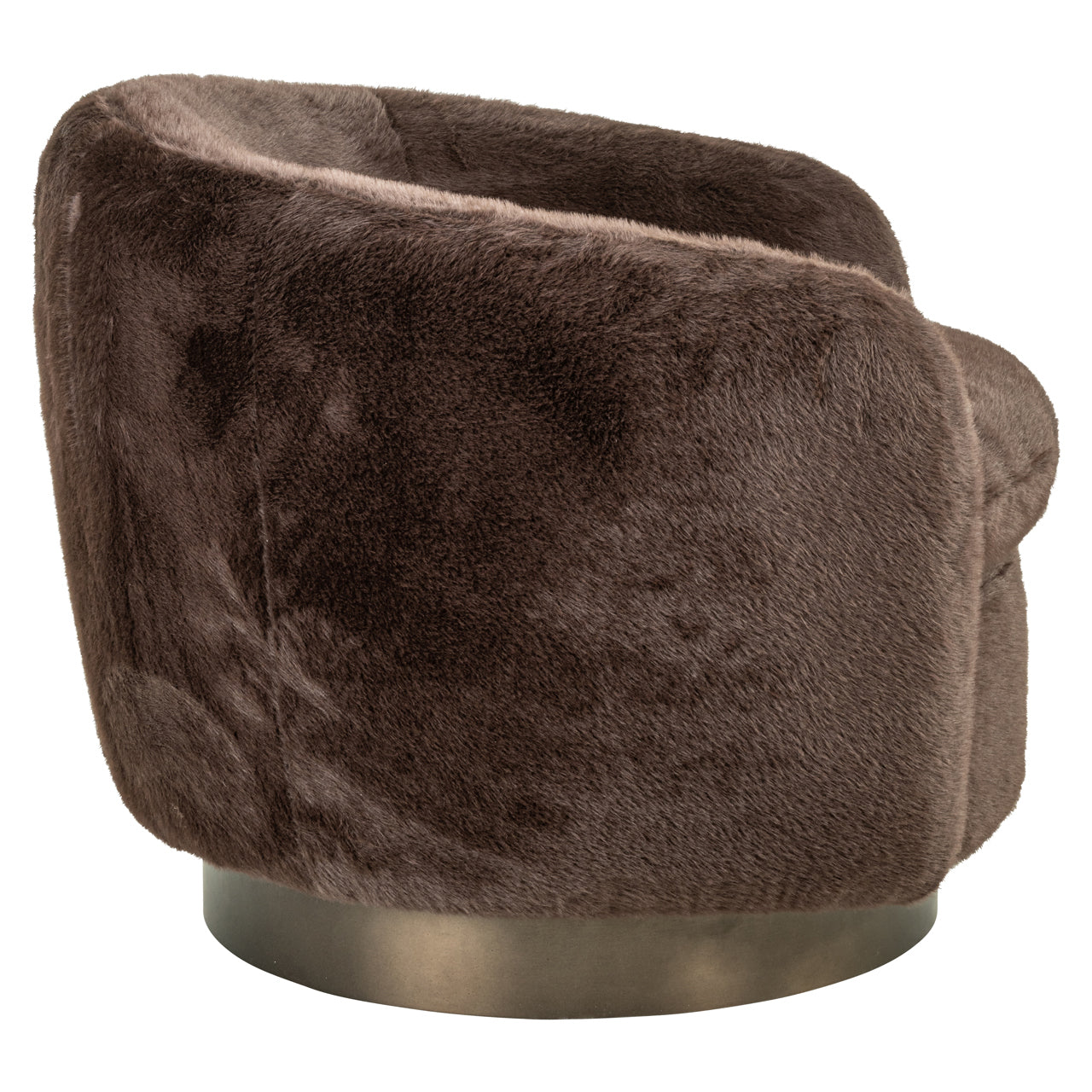 Lounge chair Colmar chocolat fluffy swivel