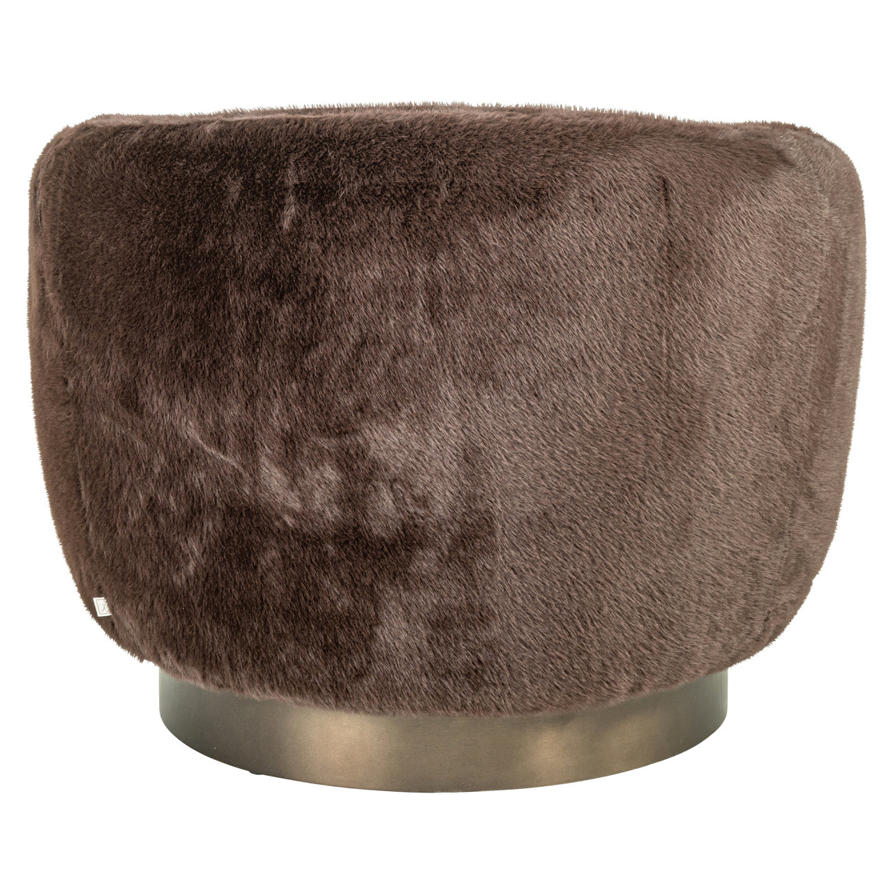 Lounge chair Colmar chocolat fluffy swivel