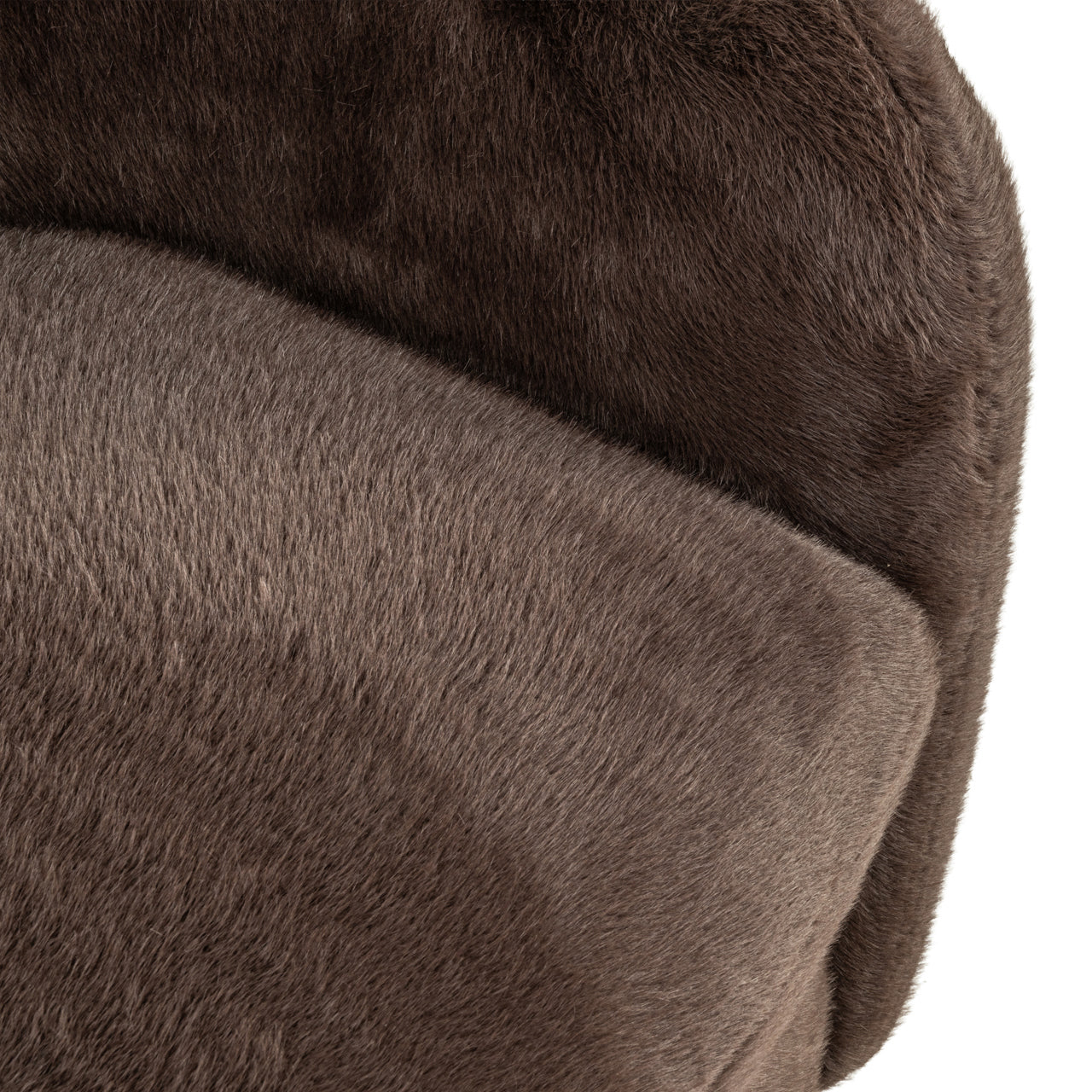 Lounge chair Colmar chocolat fluffy swivel