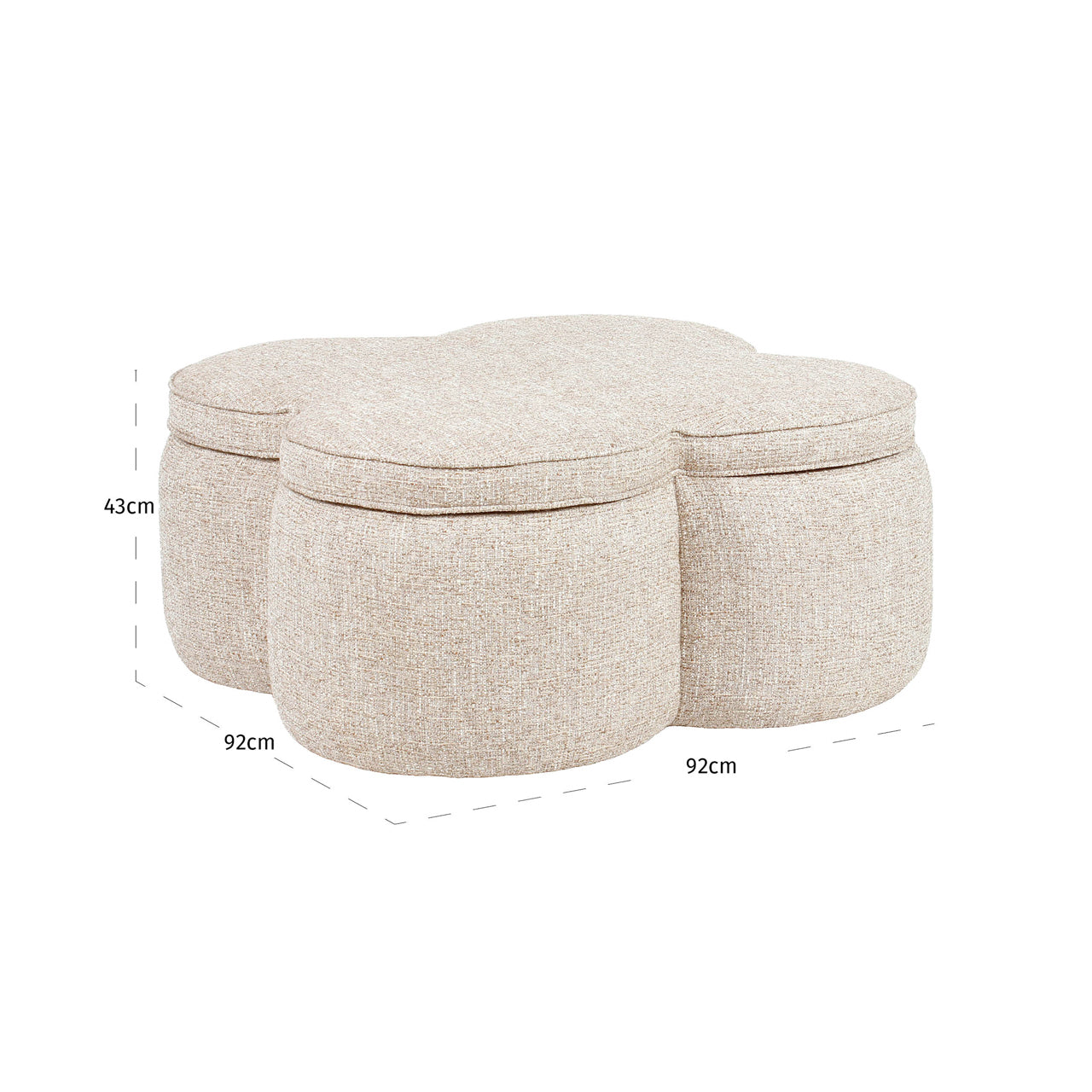 Pouffe & Footstool Corbeau sand tweed