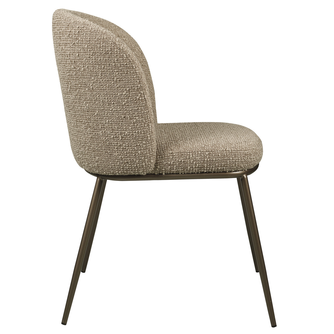 Dining chair Elvi mocca chunky fire retardant (Set of 2)