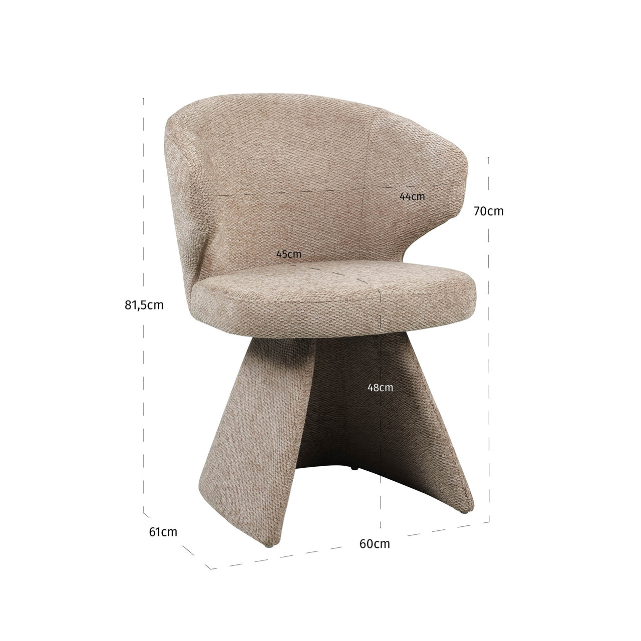 Dining chair Zenith mocca boldweave