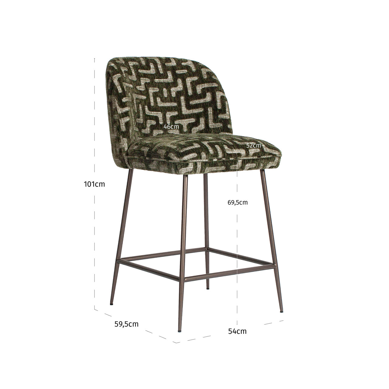Counter stool Pullitzer moss labyrinth