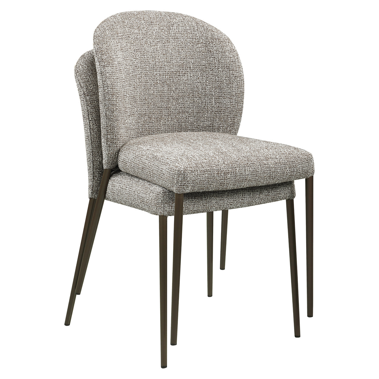 Dining chair Stacker earth tweed fire retardant (Set of 2)