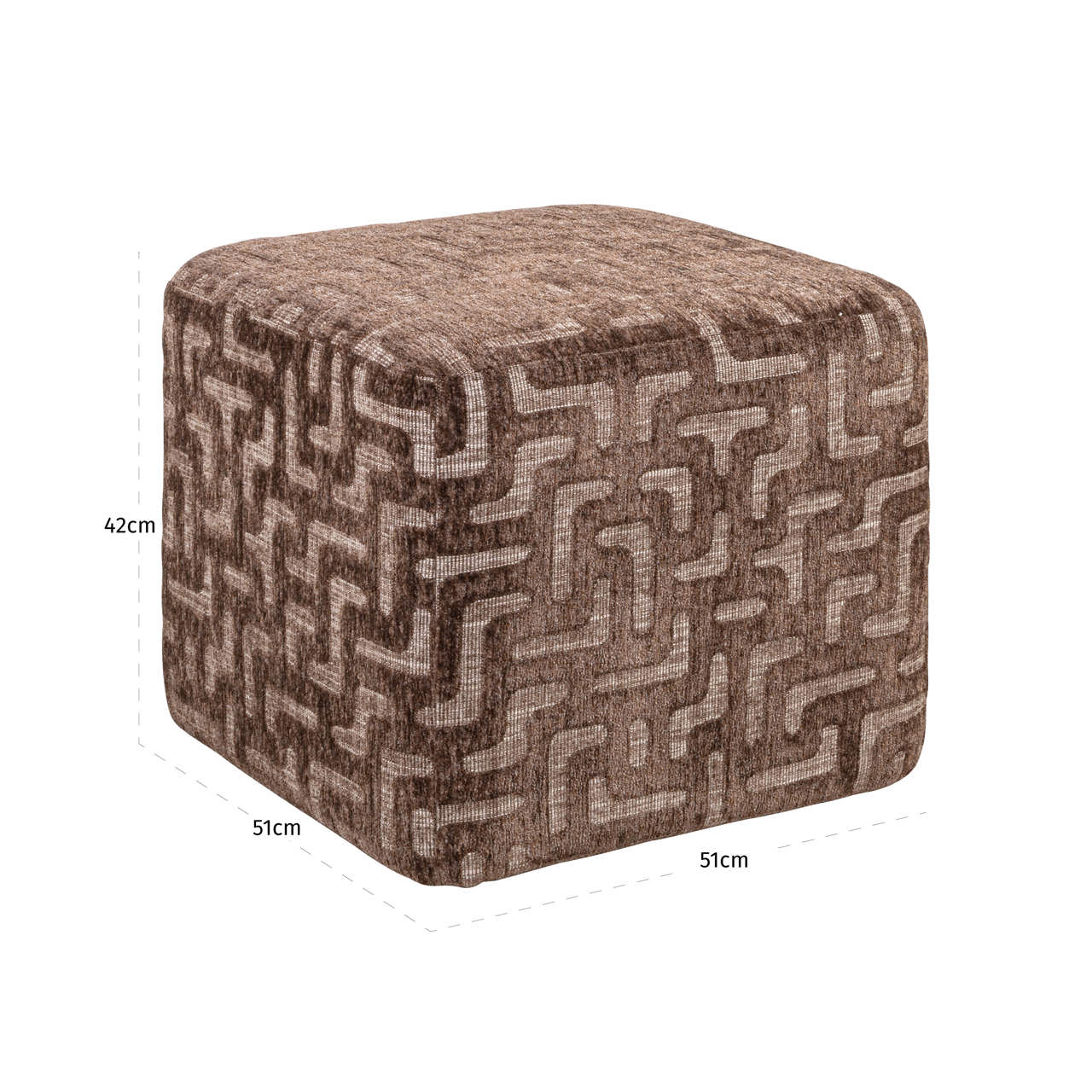 Pouffe & Footstool Ciela brown labyrinth