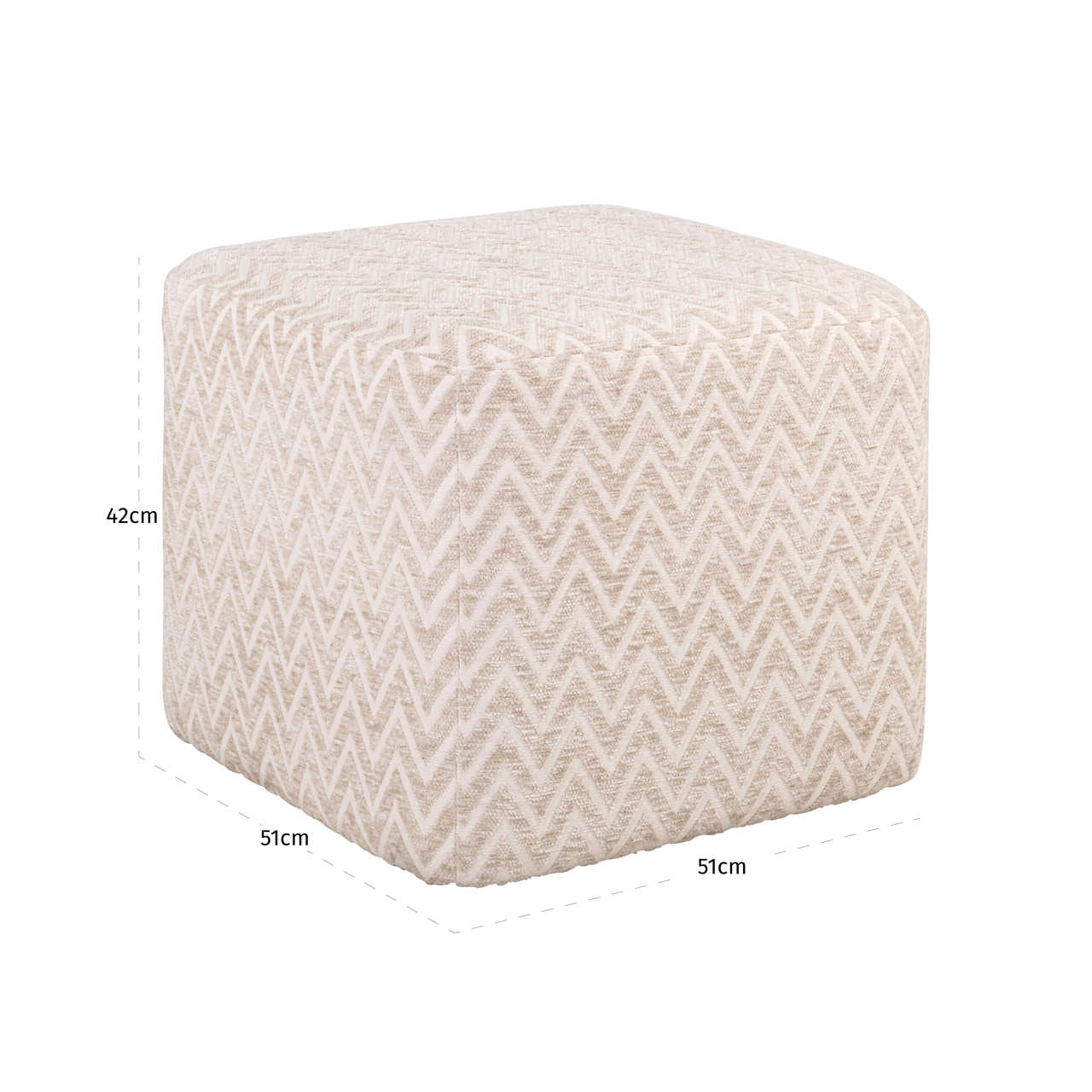 Pouffe & Footstool Ciela beige chevron