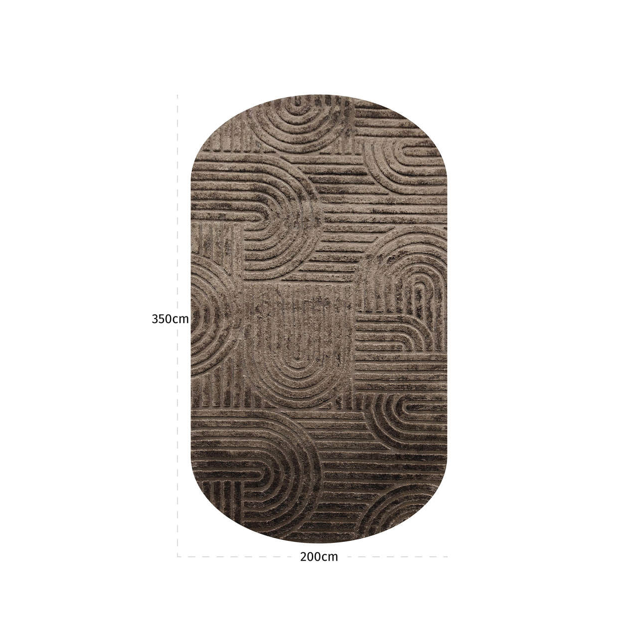 Carpet Liff dark brown 200x350