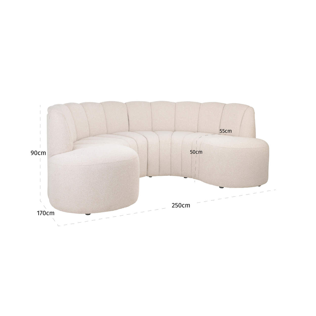 Dining bench Landmark lodge desert round - fully upholstered (Set of 2)