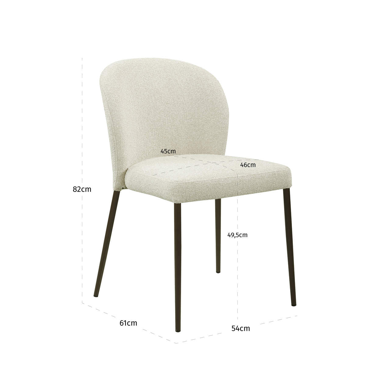Dining chair Stacker biscotti fire retardant (Set of 2)