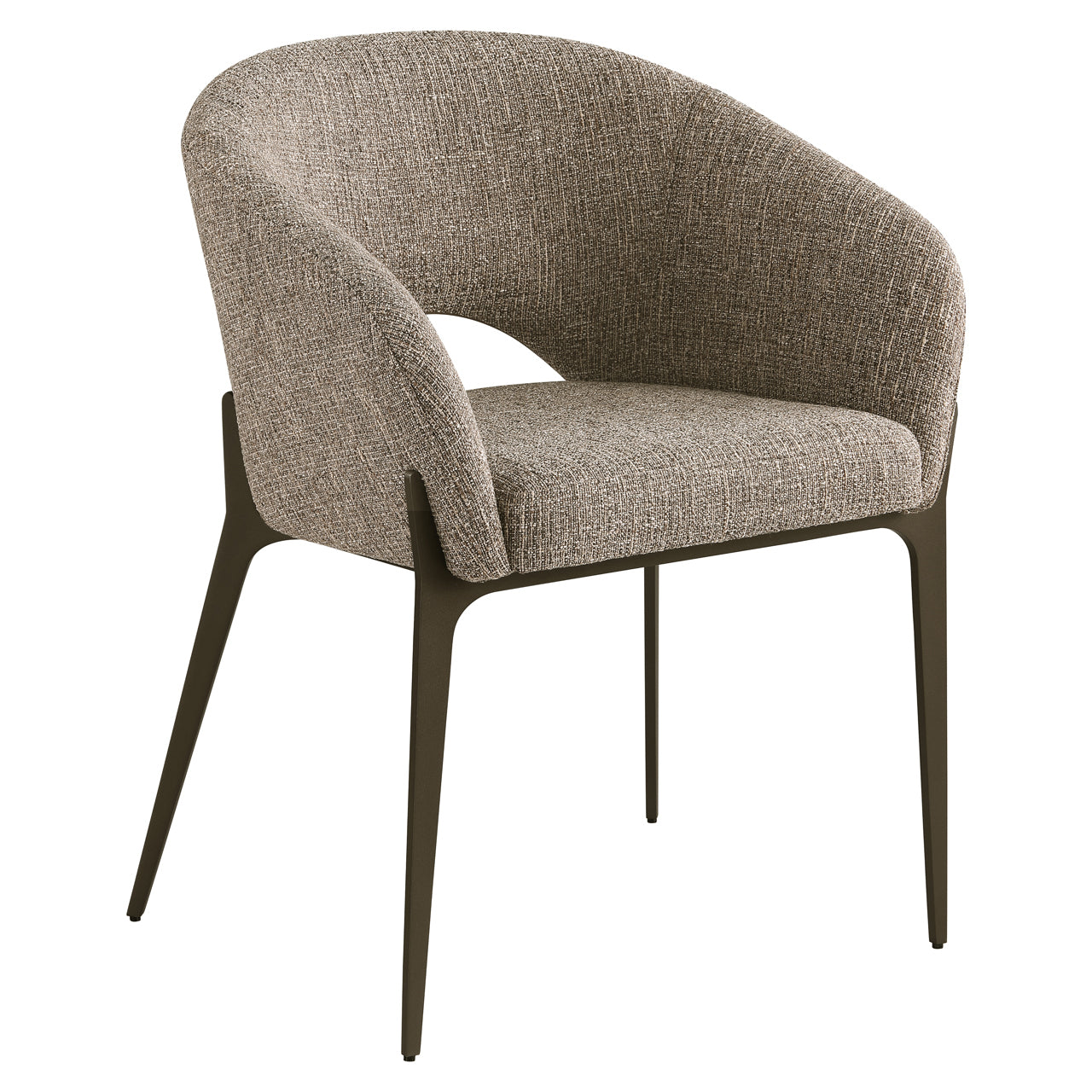 Dining chair Kenzi brown tweed
