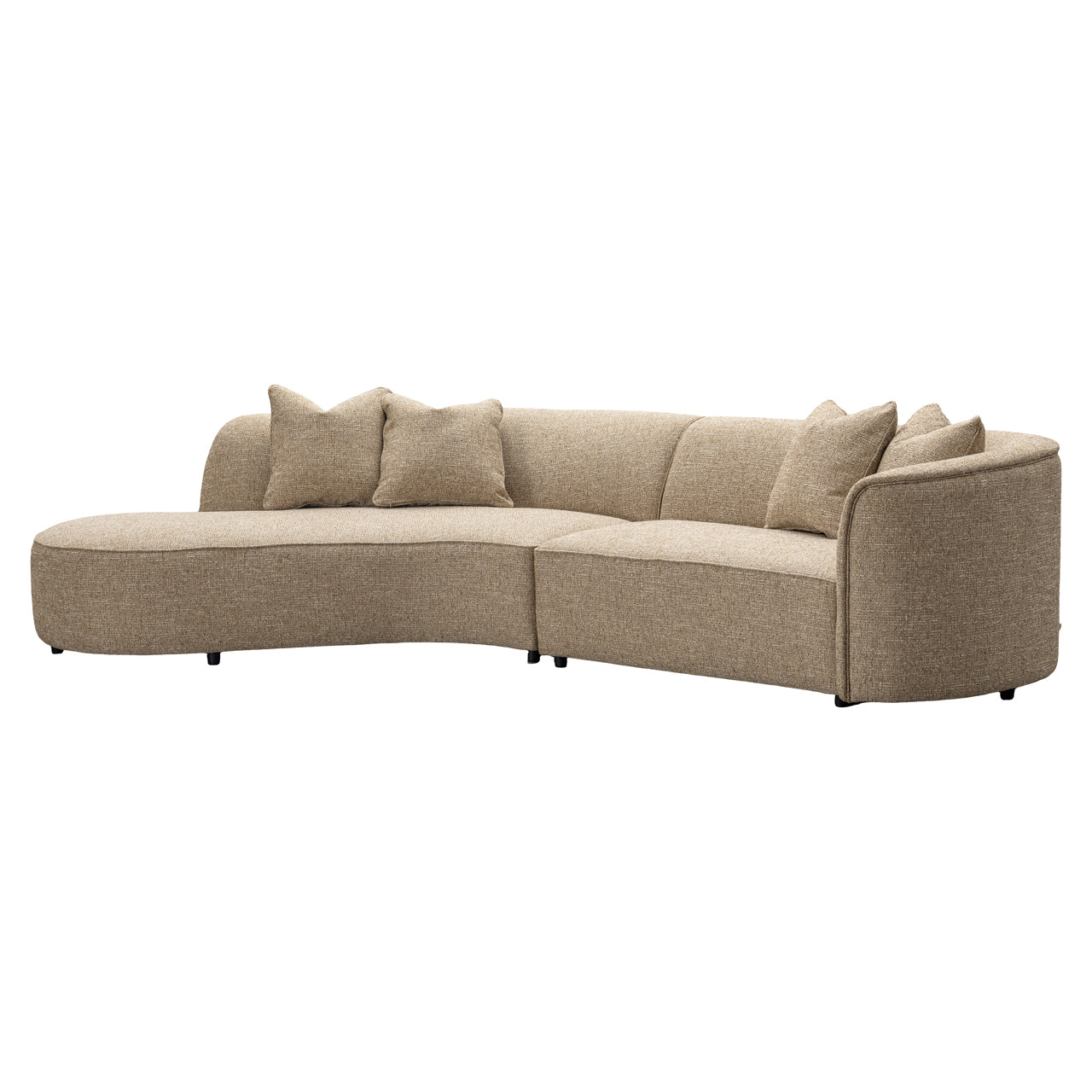 Sofa Romero sand tweed ottoman left fire retardant