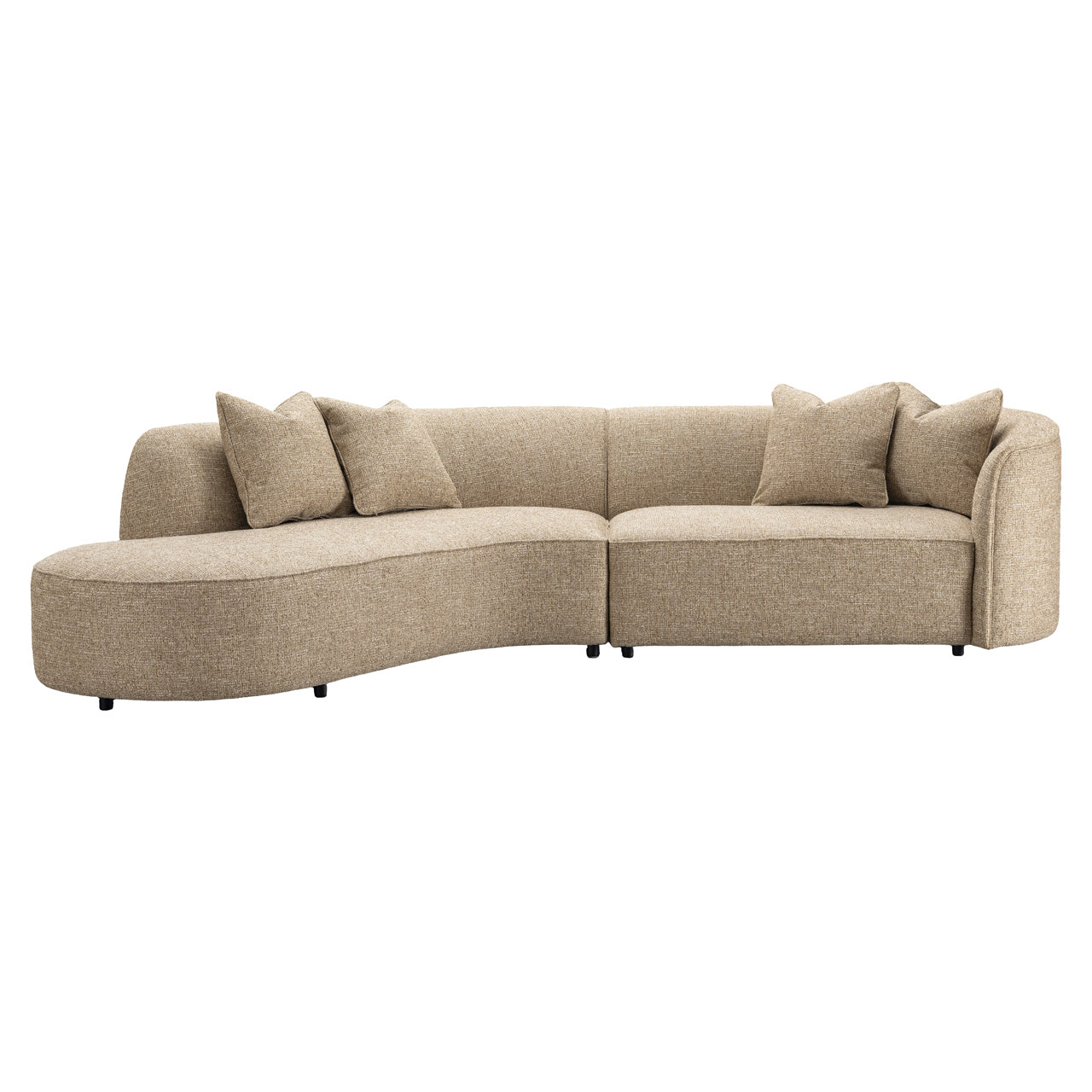 Sofa Romero sand tweed ottoman left fire retardant
