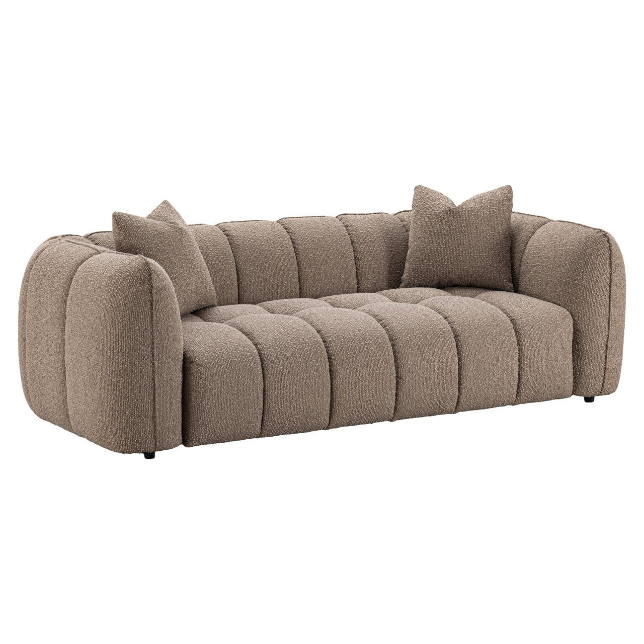 Sofa Hogan mocca chunky 3-seater fire retardant
