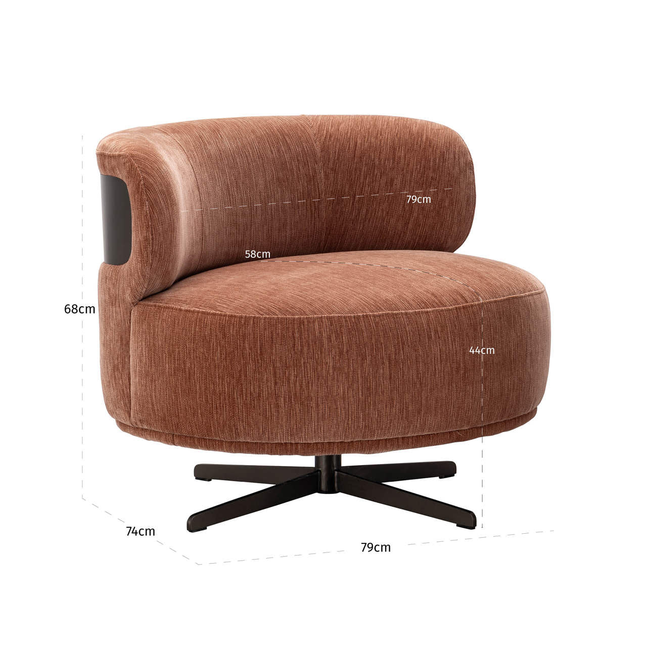 Lounge chair Lauren be straight mocha mousse