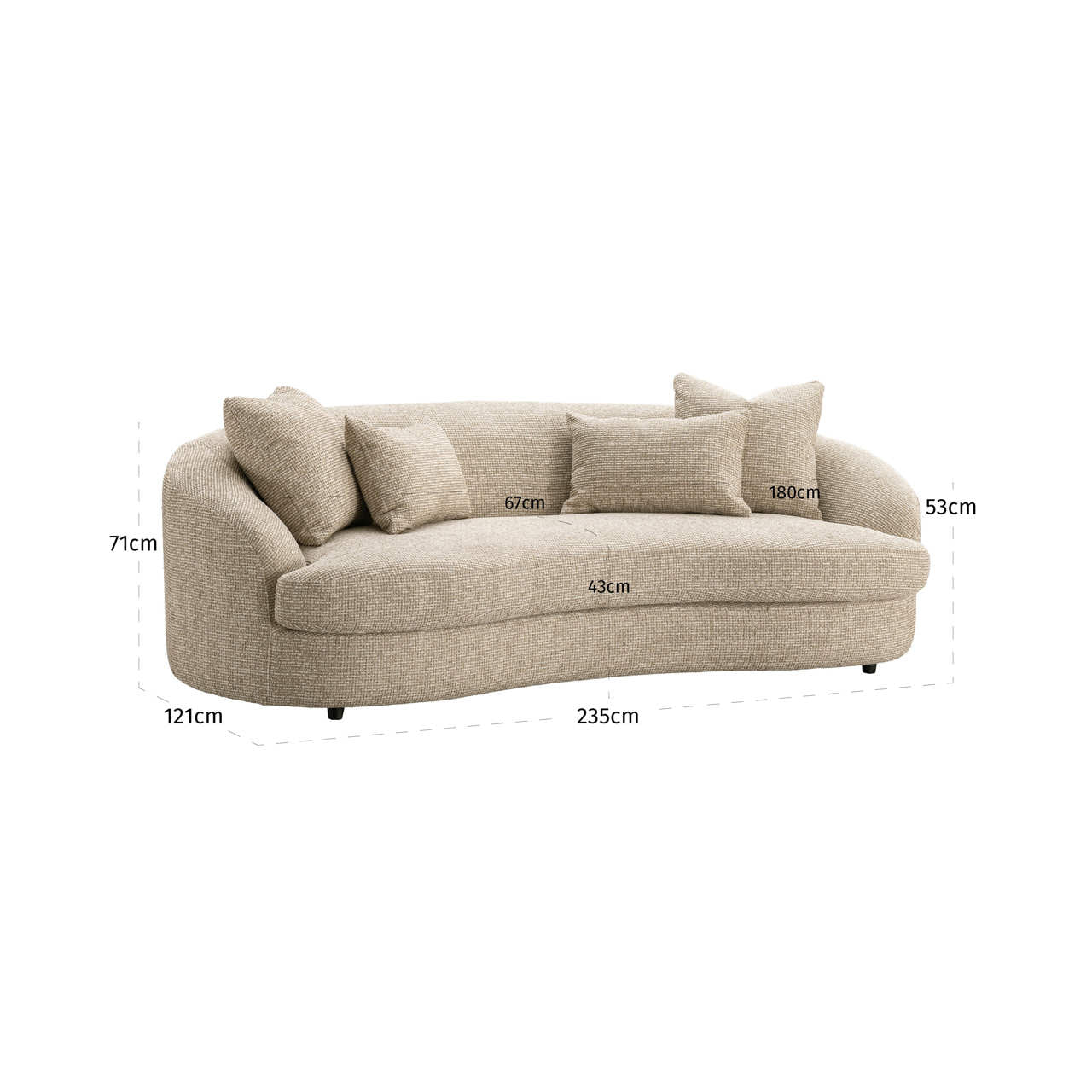 Sofa Morena cream blockweave