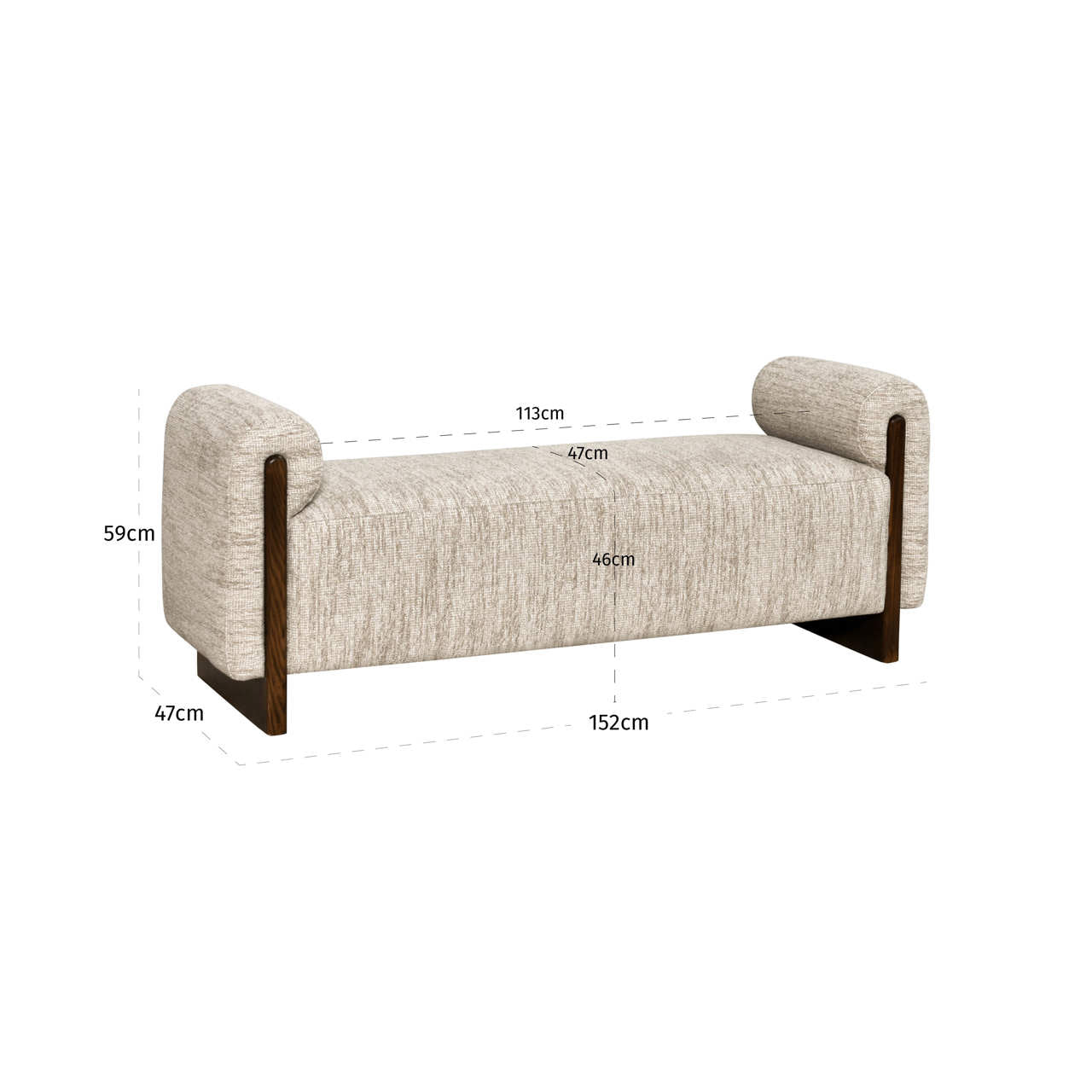 Bench Winslov natural softweave fire retardant