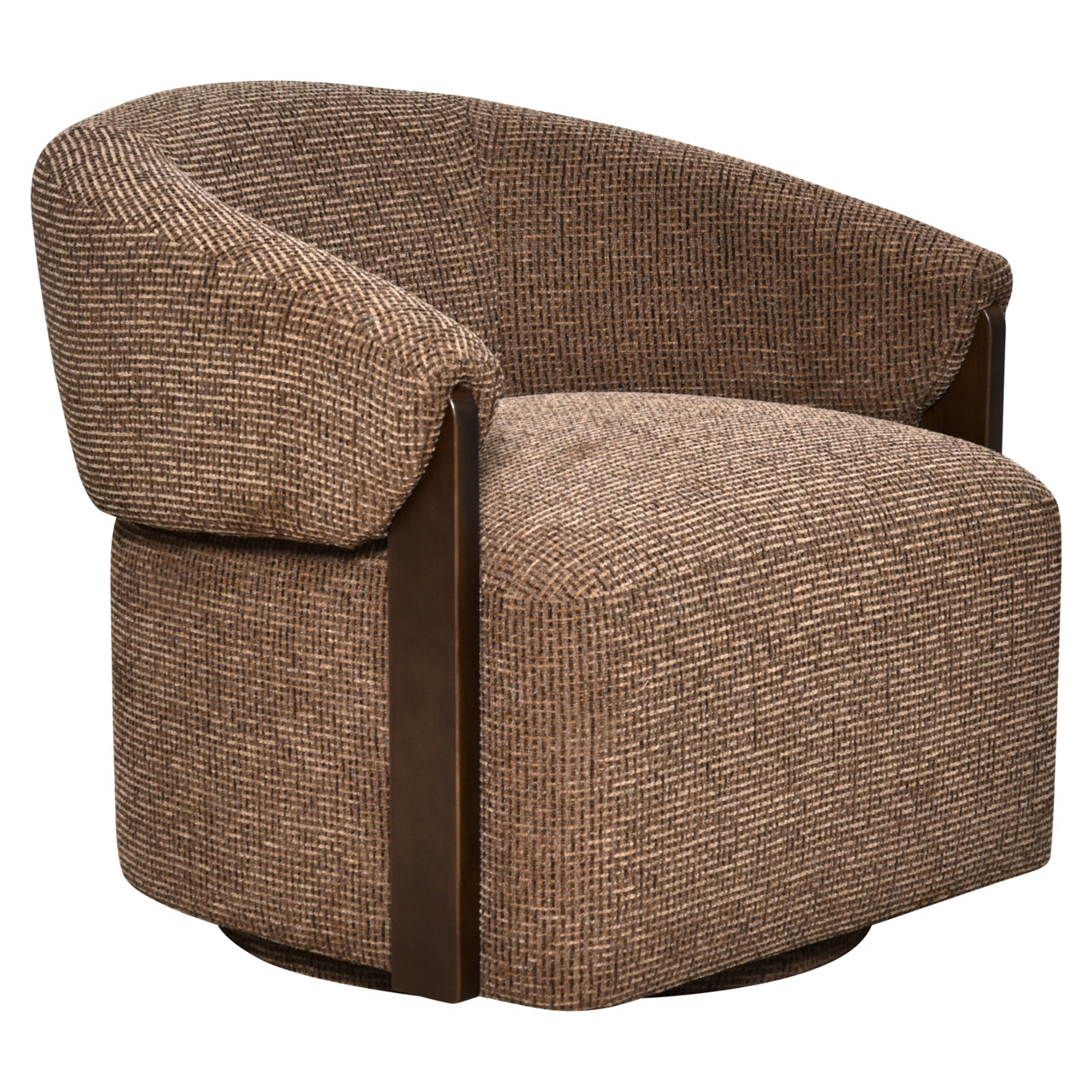 Lounge chair Marina brown blockweave swivel fire retardant