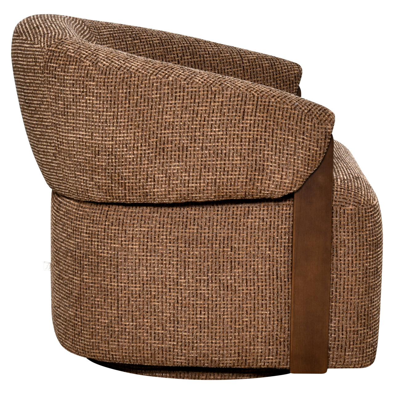 Lounge chair Marina brown blockweave swivel fire retardant