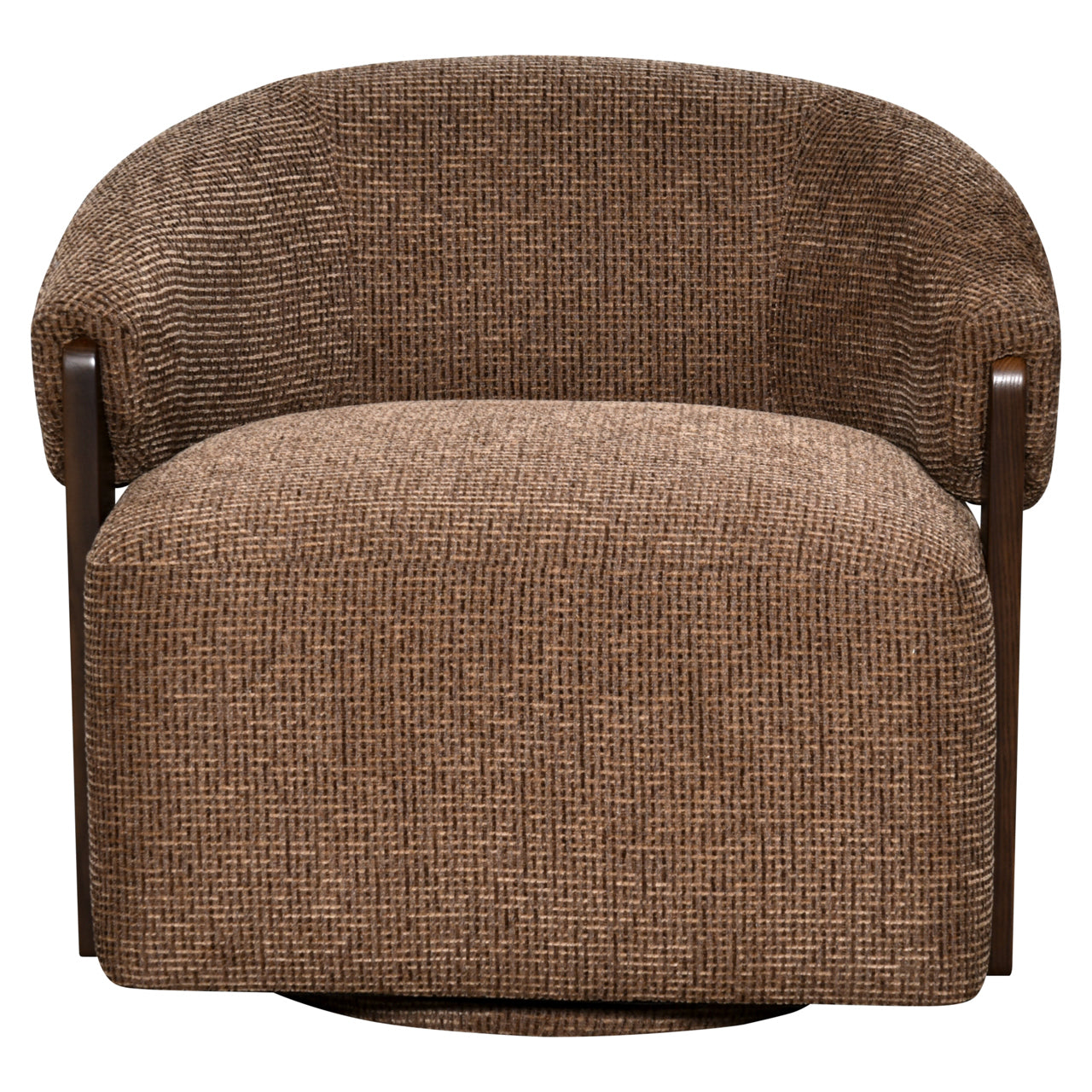 Lounge chair Marina brown blockweave swivel fire retardant