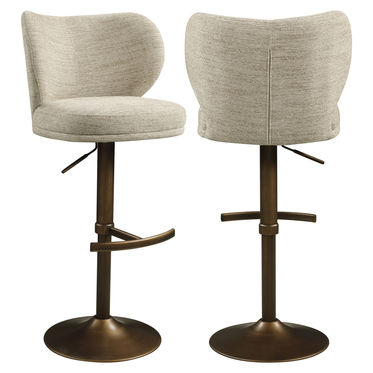 Bar stool Amely natural softweave swivel