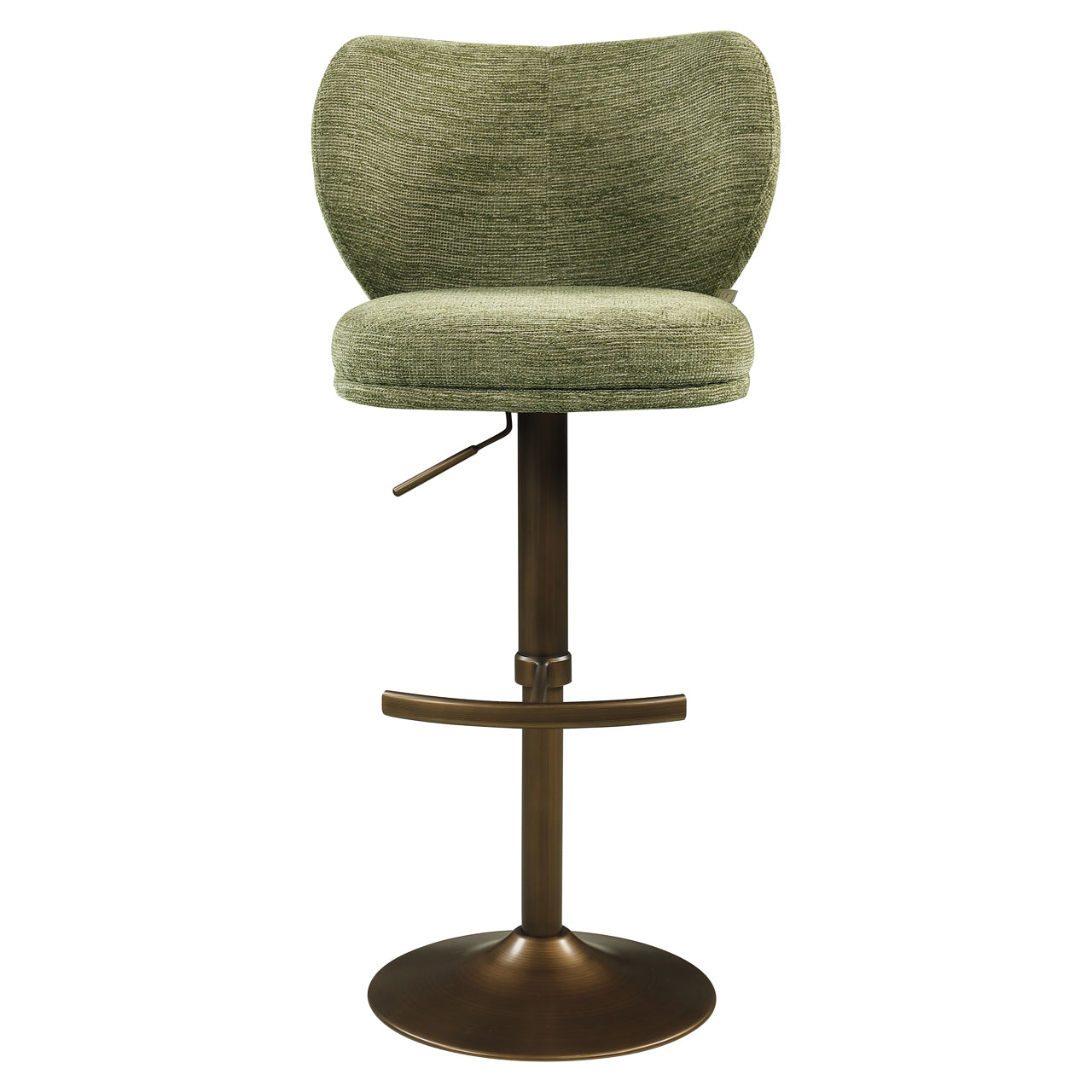 Bar stool Amely pistache softweave swivel