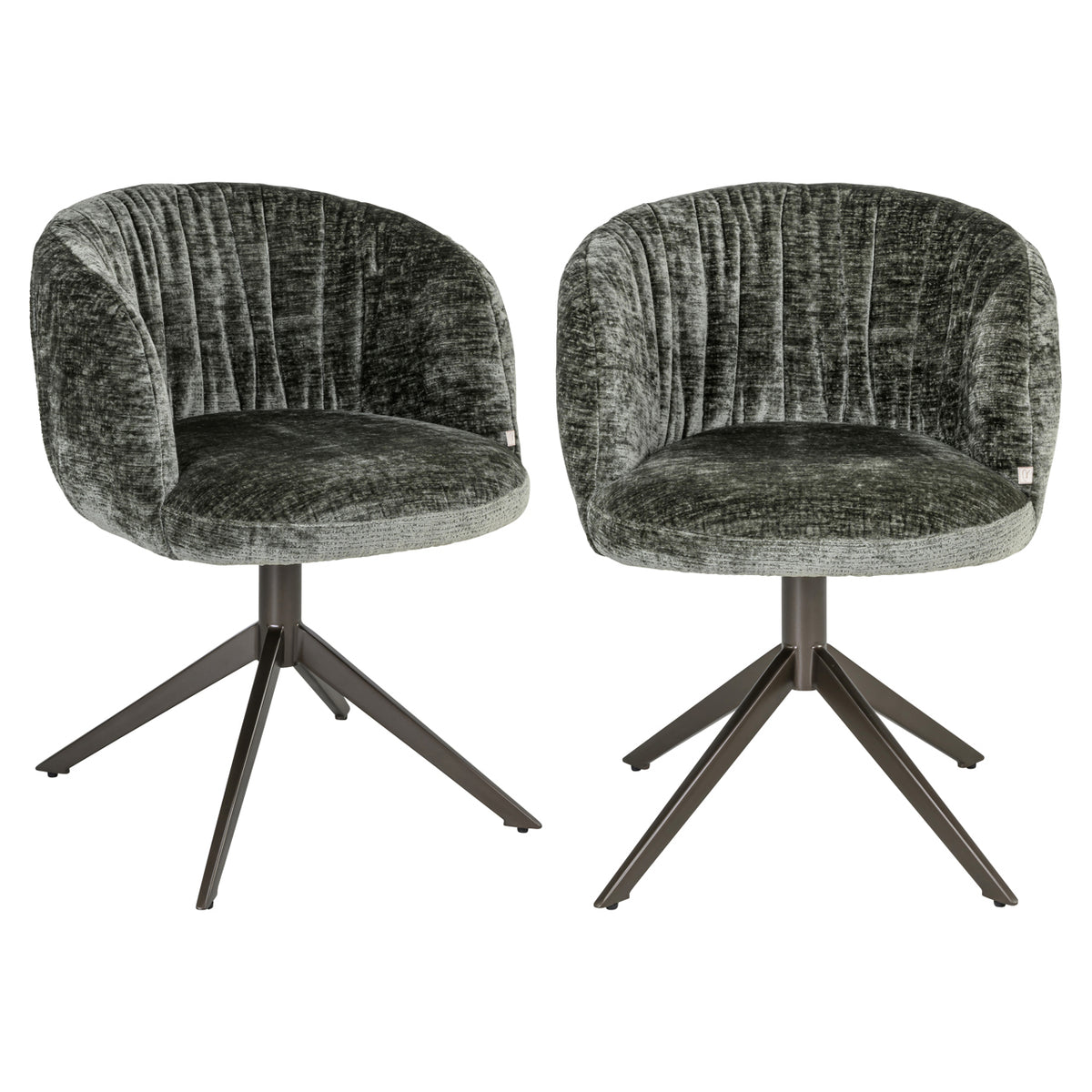 Dining chair Cassi sage chenille swivel