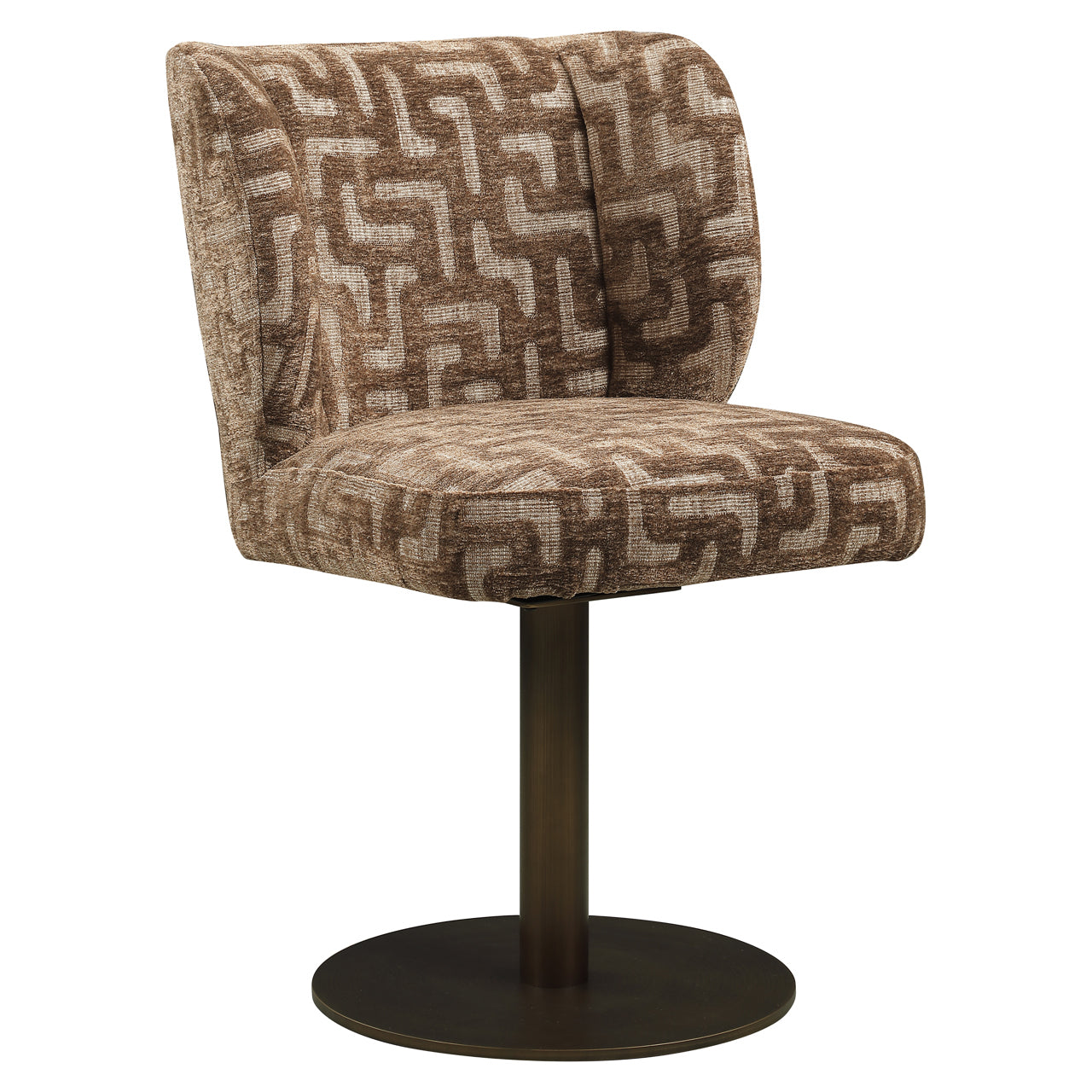 Dining chair Fiona brown labyrinth swivel