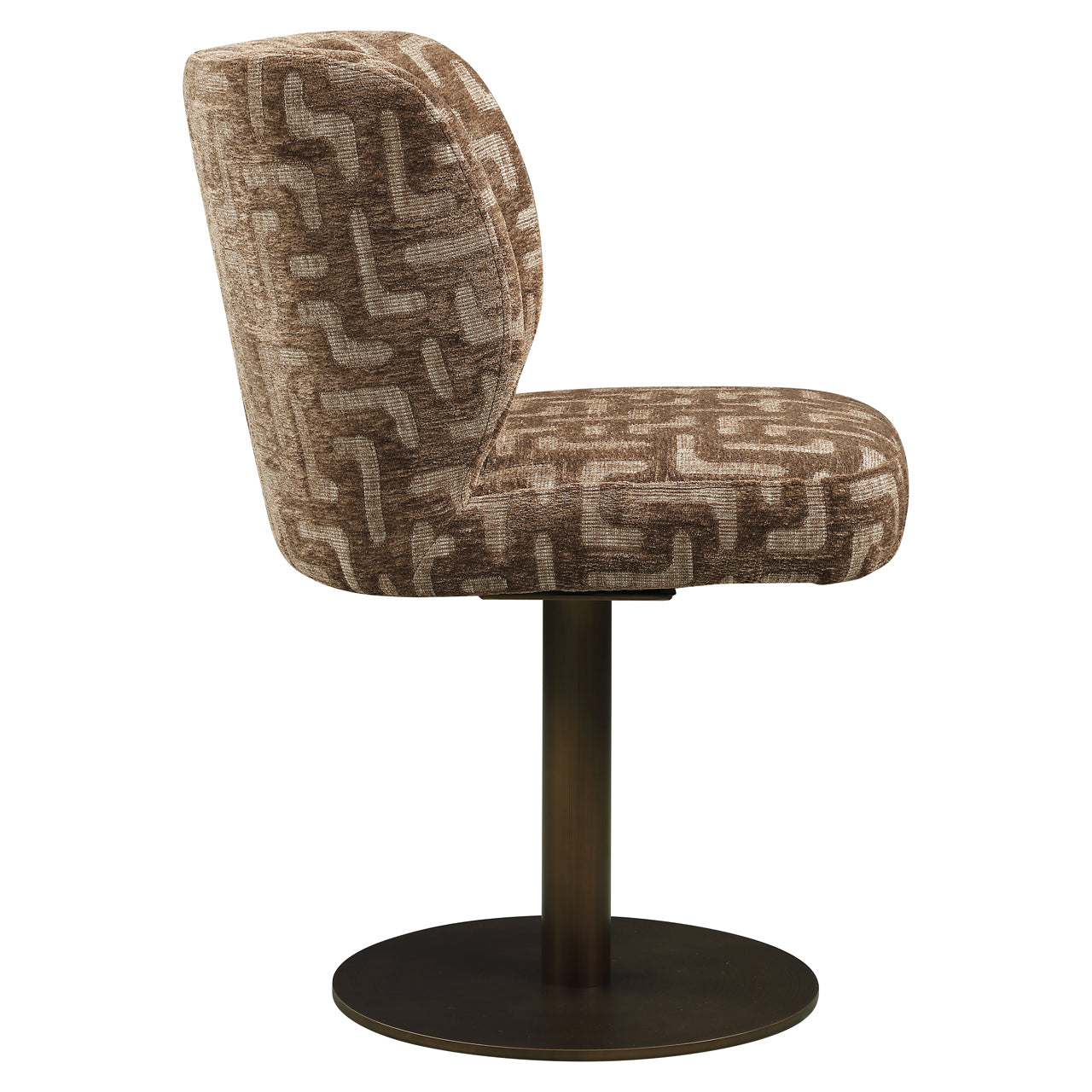 Dining chair Fiona brown labyrinth swivel