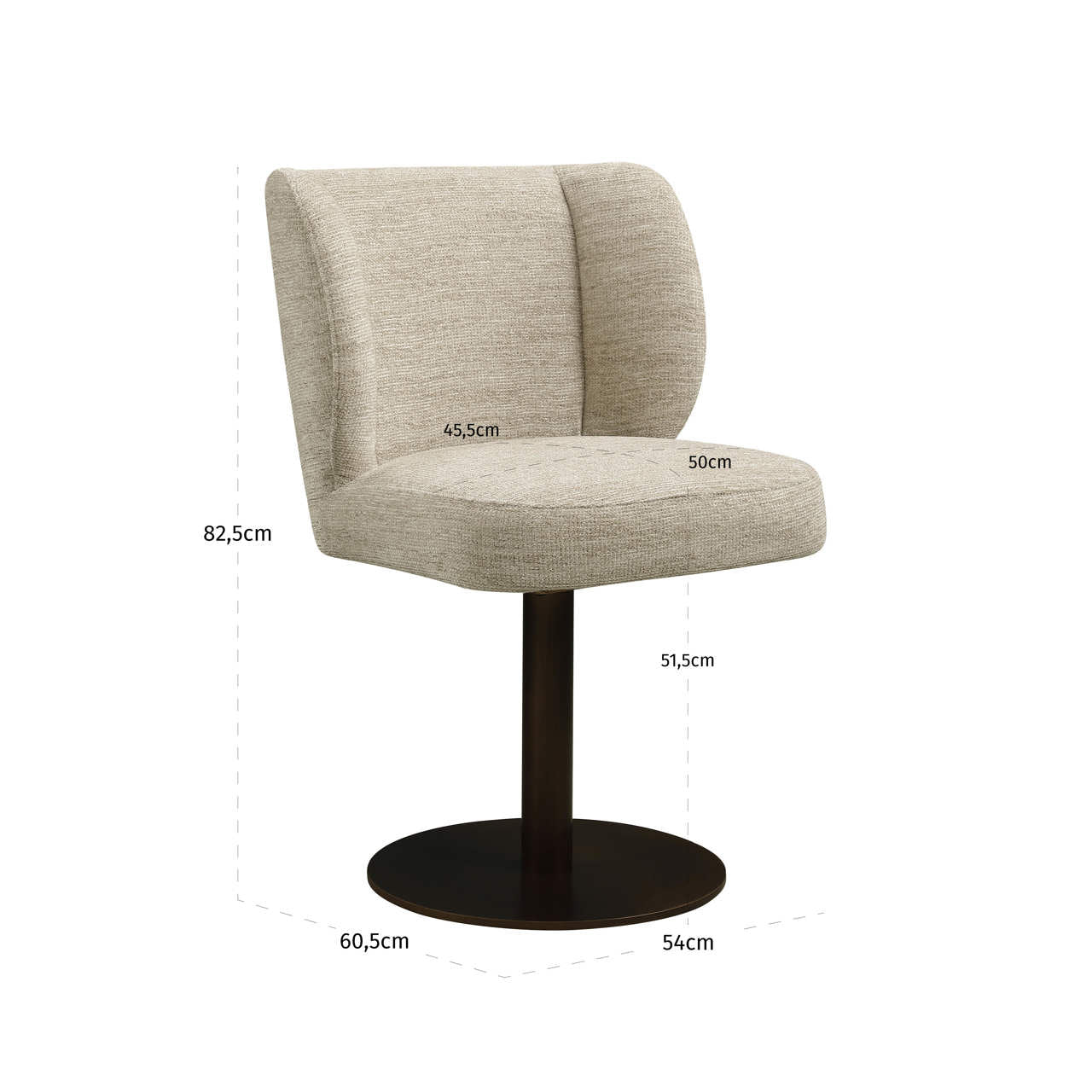 Dining chair Fiona natural softweave swivel