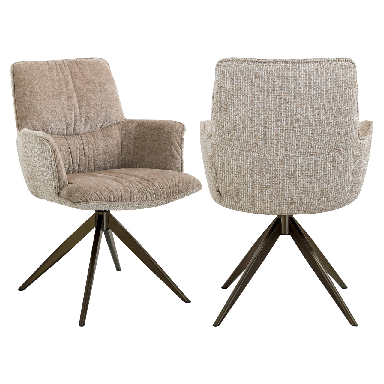 Dining chair Chase cream blockweave swivel