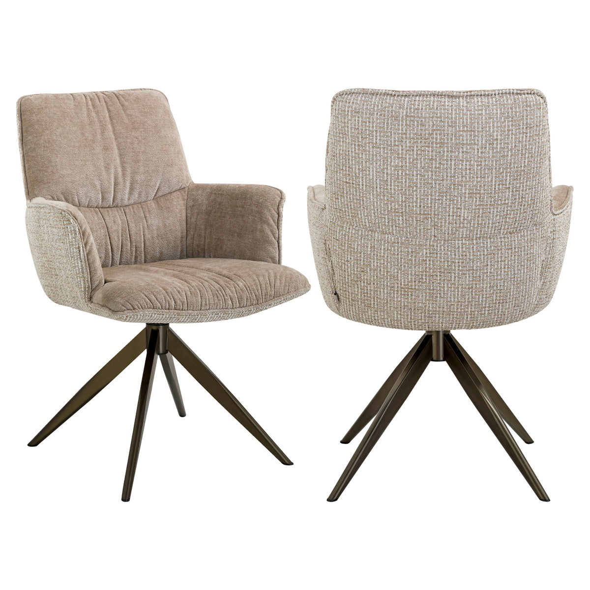 Dining chair Chase cream blockweave swivel