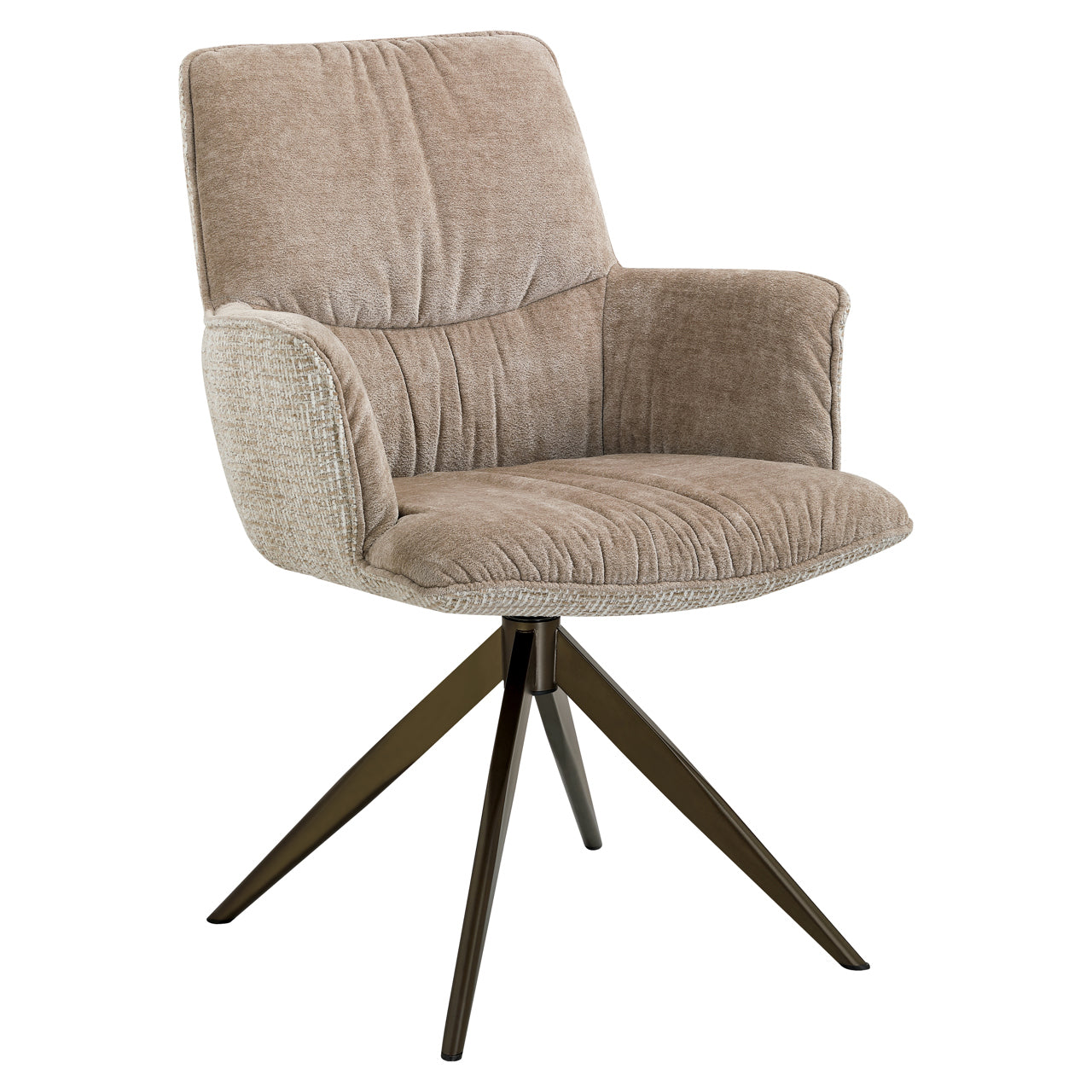 Dining chair Chase cream blockweave swivel