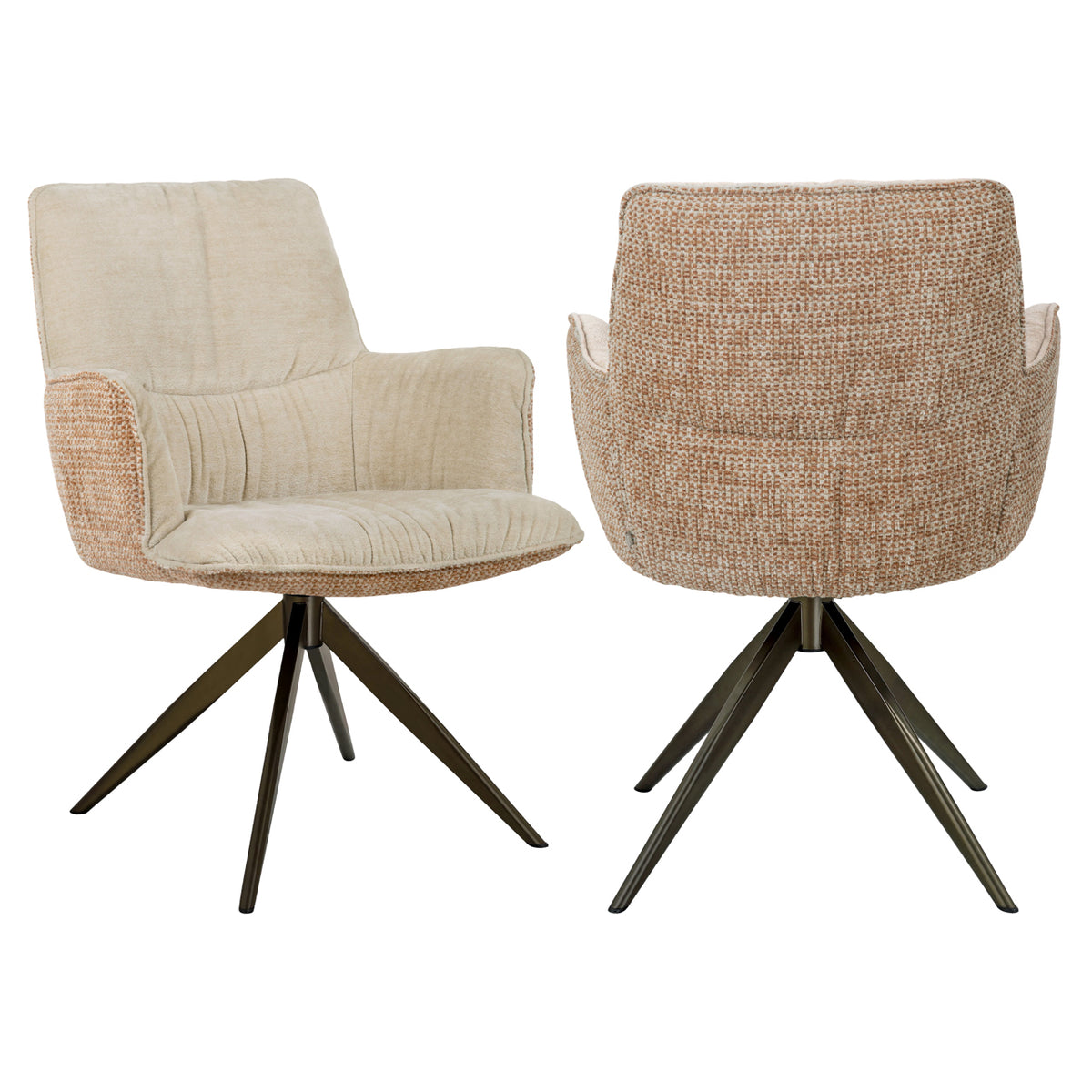 Dining chair Chase ginger jacquard swivel