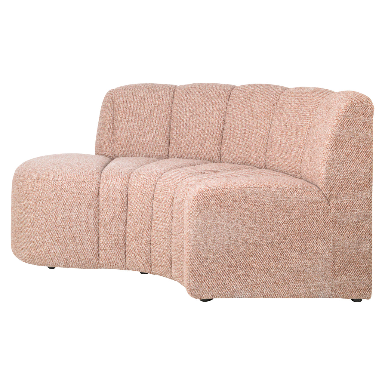 Dining bench Landmark cayenne cognac open end left round - fully upholstered