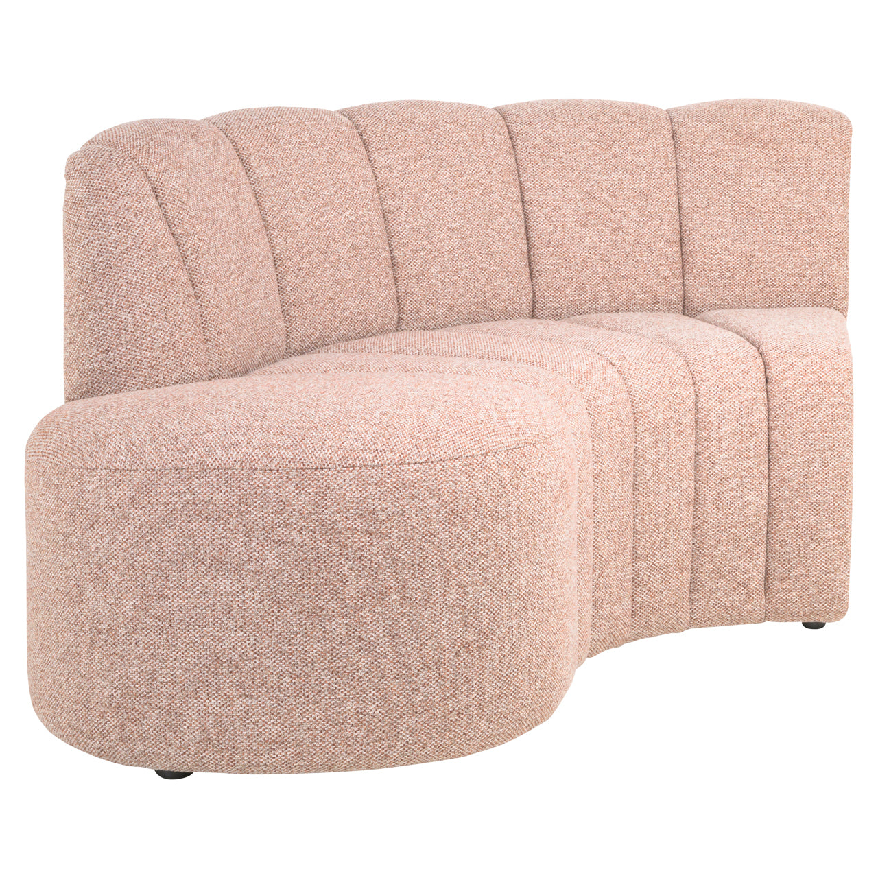 Dining bench Landmark cayenne cognac open end left round - fully upholstered