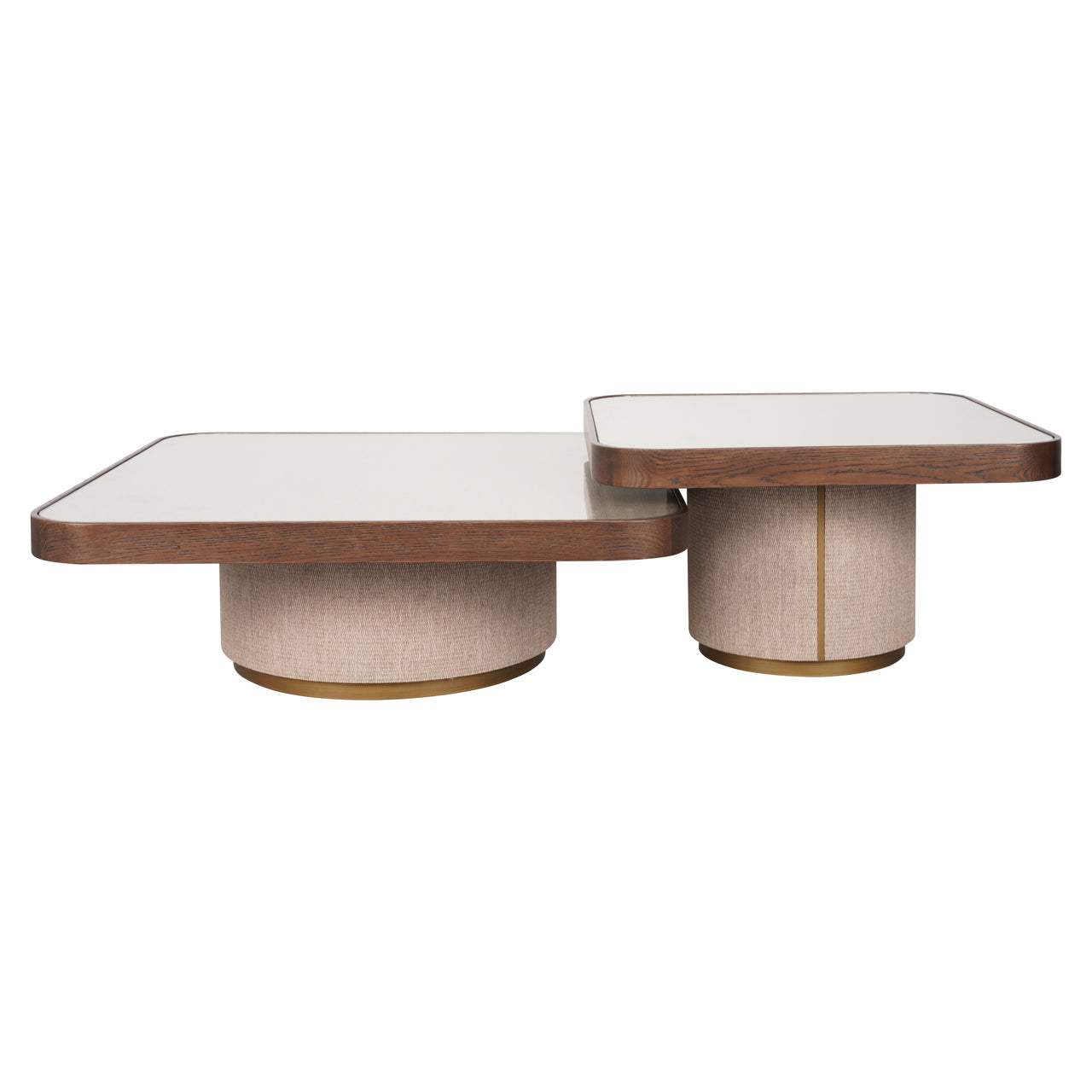 Coffee table Willox beige including glass (Set of 2)