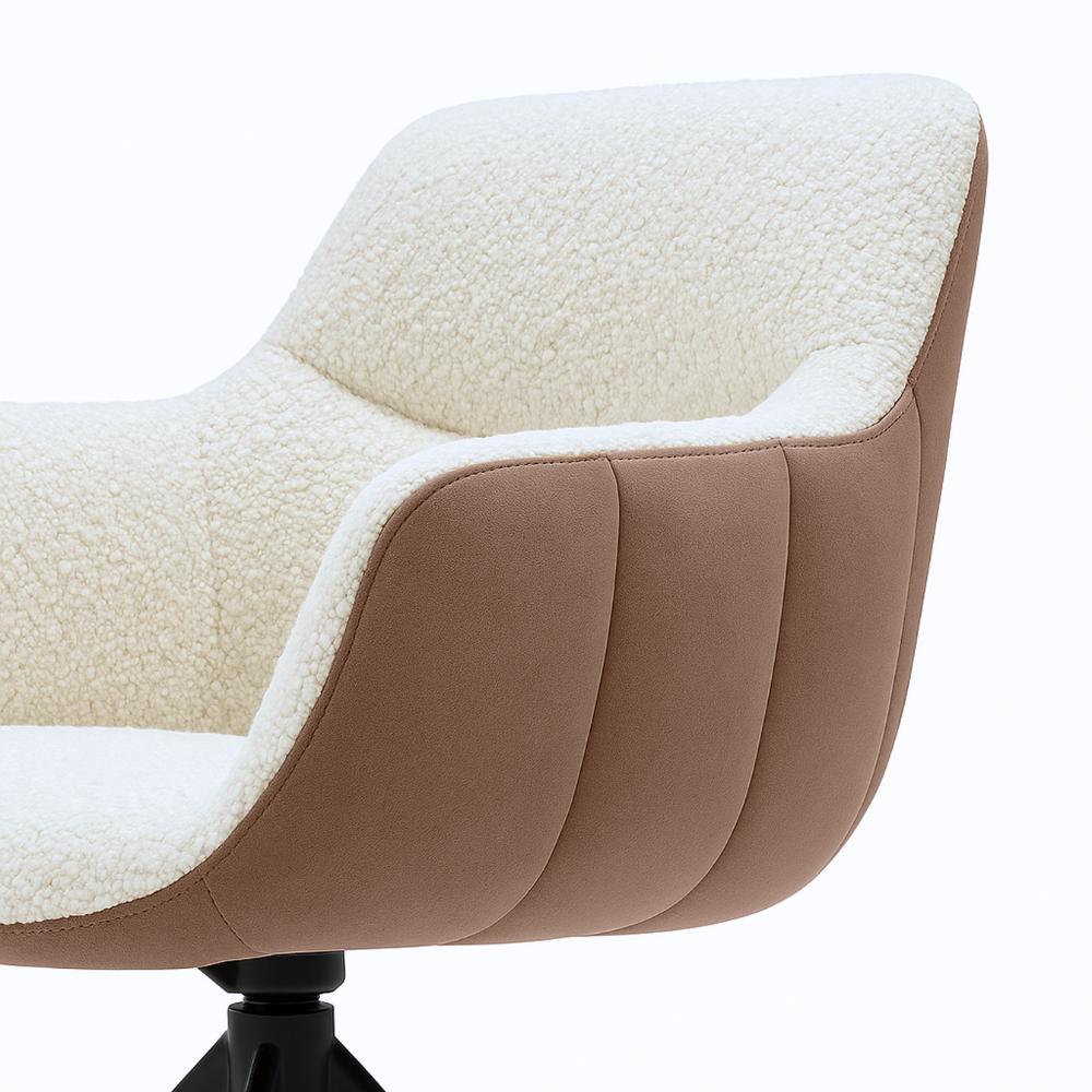 Chair - Ferrara Brown + White Bouclé