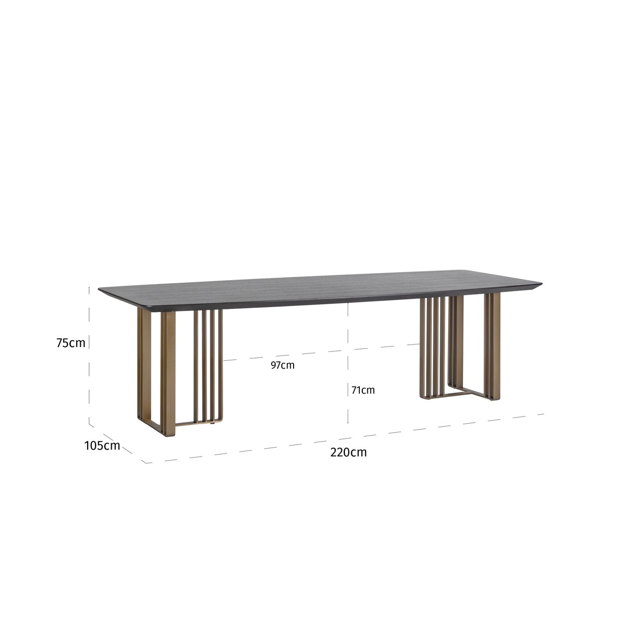 Dining table Alexander Jones charcoal 220 (Maverick)