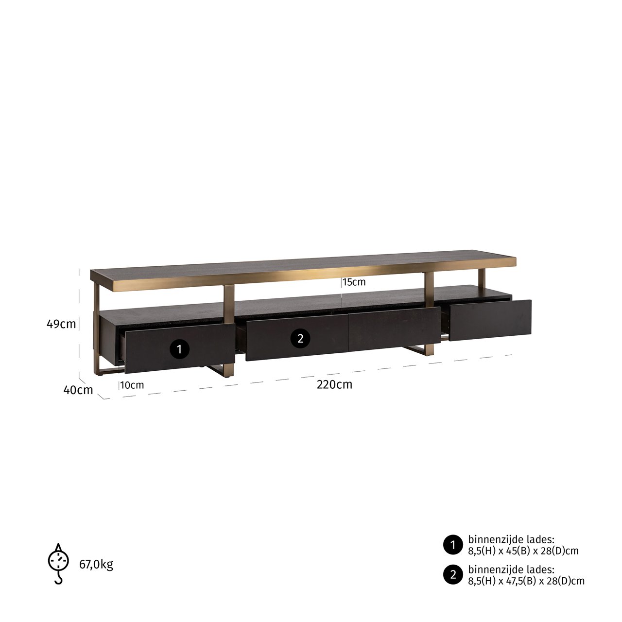 TV cabinet Alexander Jones charcoal (Diddley)