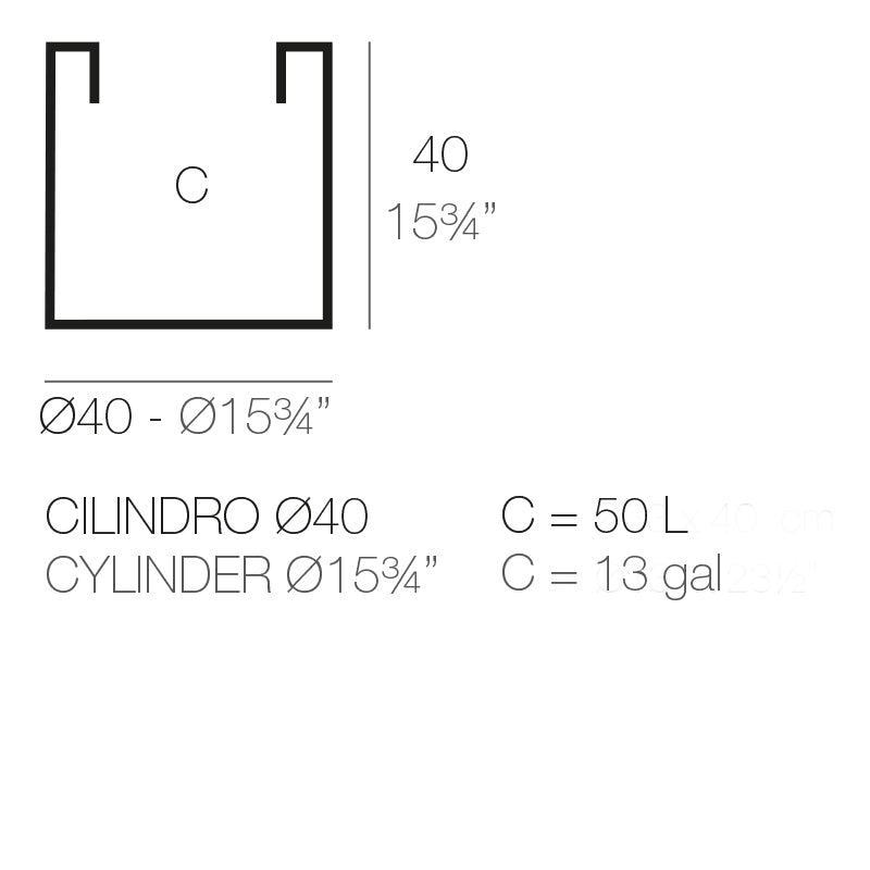 Cylinder Pot Ø40X40