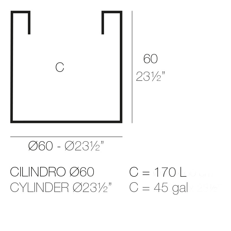 Cylinder Pot Ø60X60