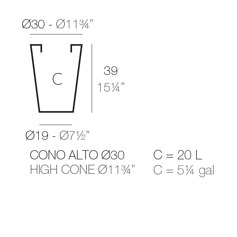 High Cone Pot Ø30X39