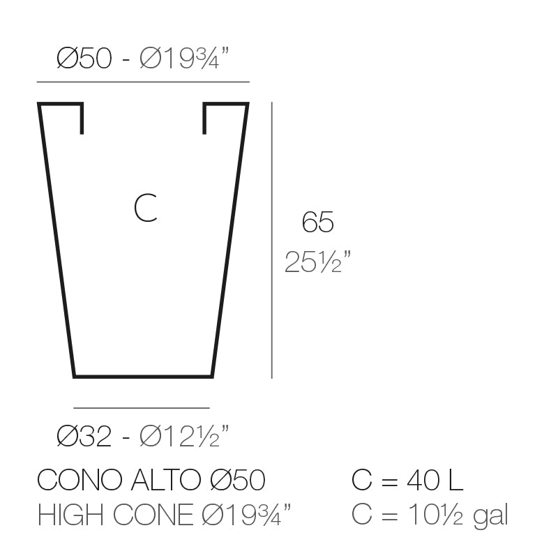 High Cone Pot Ø50X65