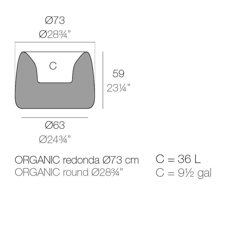 Organic Round Planter Ø73X57