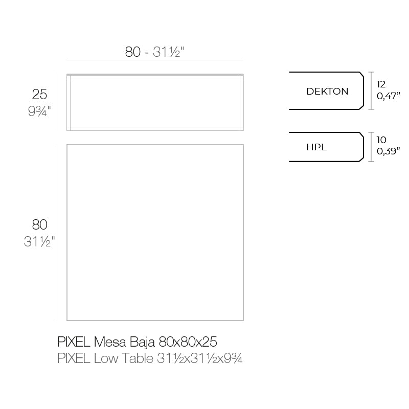 Pixel Table 80X80X25 cm