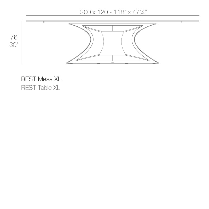Rest Table Xl 300X120X72