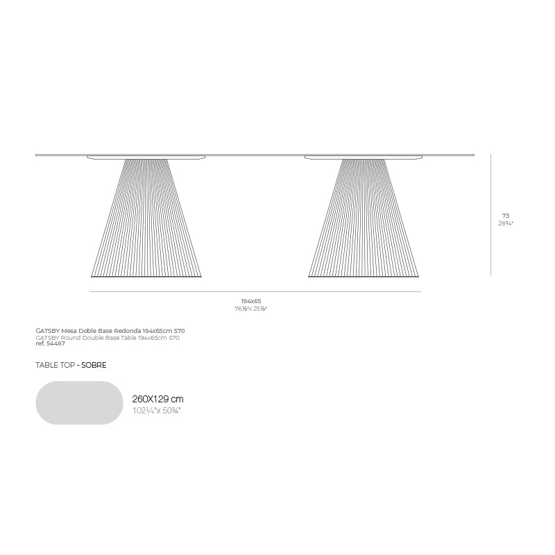 Gatsby Double Base Ø65X73Cm S70