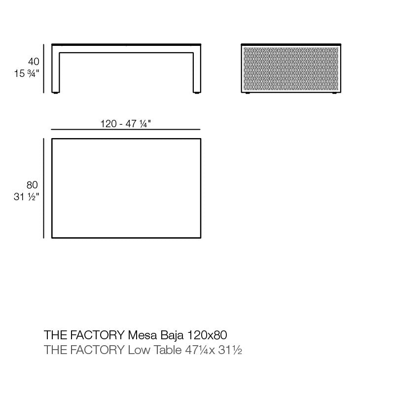 The Factory Coffee Table 120X80X40 cm