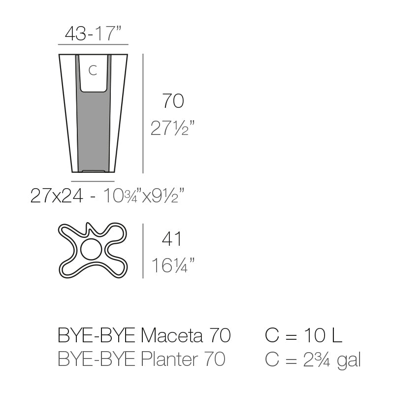 Bye-Bye Planter 42X40X70